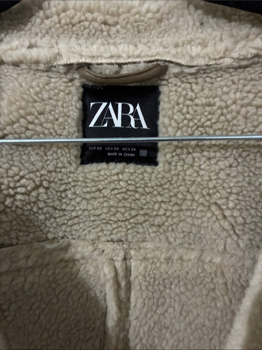 Zara Double Faced Faux Suede Shearling Biker Jacket - Picture 4 of 11